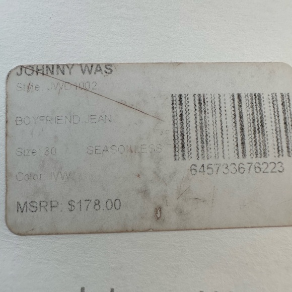 Johnny Was The Tomboy Mid Rise Jeans Blue Size 30 NWT - Picture 5 of 13